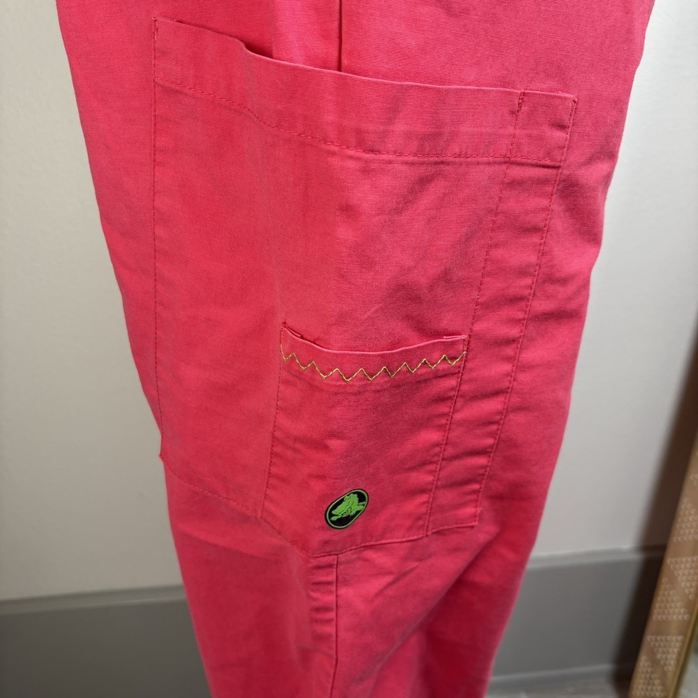 Crocs Womens M Pink Scrub Pants Medical Nursing Y2K Cargo Cotton Blend - Picture 7 of 16